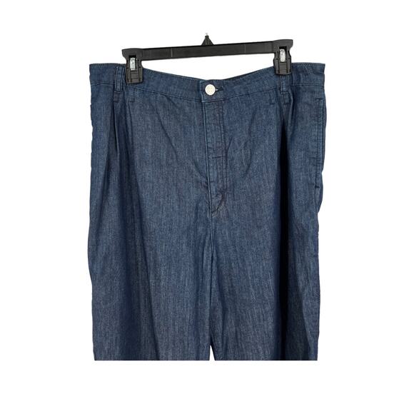 Frame Pants High rise pleated wide leg chino blue size 32 - Picture 3 of 7